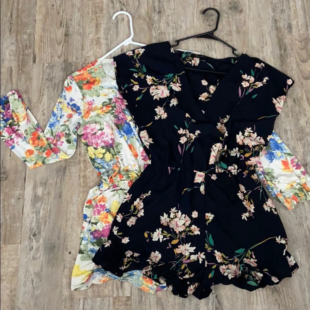 Honey punch romper jumpsuit floral lot bundle S
